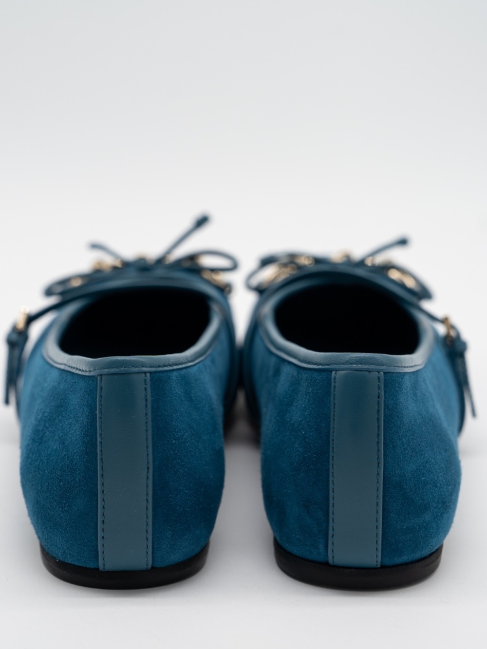 size 37.5G 7.5 US Gucci Horsebit Ballet Flats Blue Suede Mary Jane - Picture 5 of 12